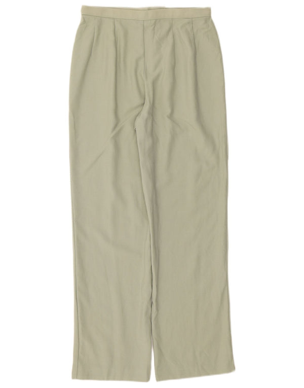 Marks & Spencer Womens Straight Casual Trousers UK 12 Medium W28 L29 Green