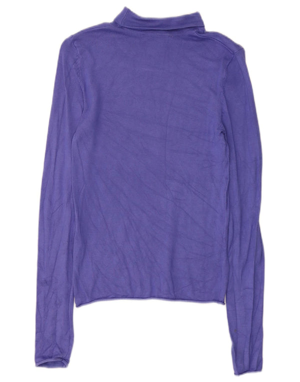 Zara Damen Top Langarm UK 8 Small Lila Viskose