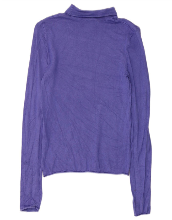 Zara Damen Top Langarm UK 8 Small Lila Viskose