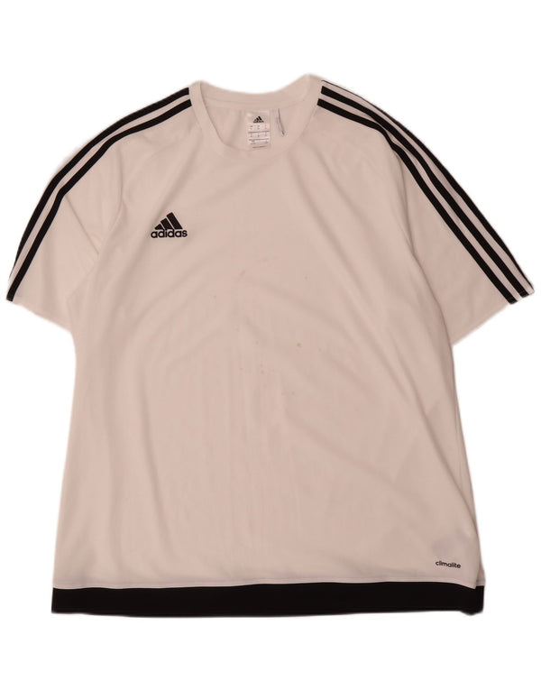 Adidas Herren Climalite T-Shirt Top XL Weiß Colourblock Polyester