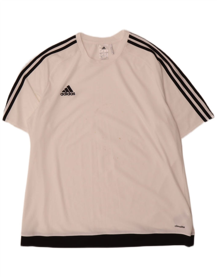 Adidas Herren Climalite T-Shirt Top XL Weiß Colourblock Polyester