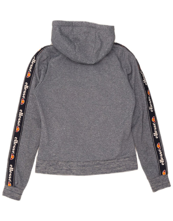 Ellesse Womens Graphic Zip Hoodie Pullover UK 6 XS Blau Polyester