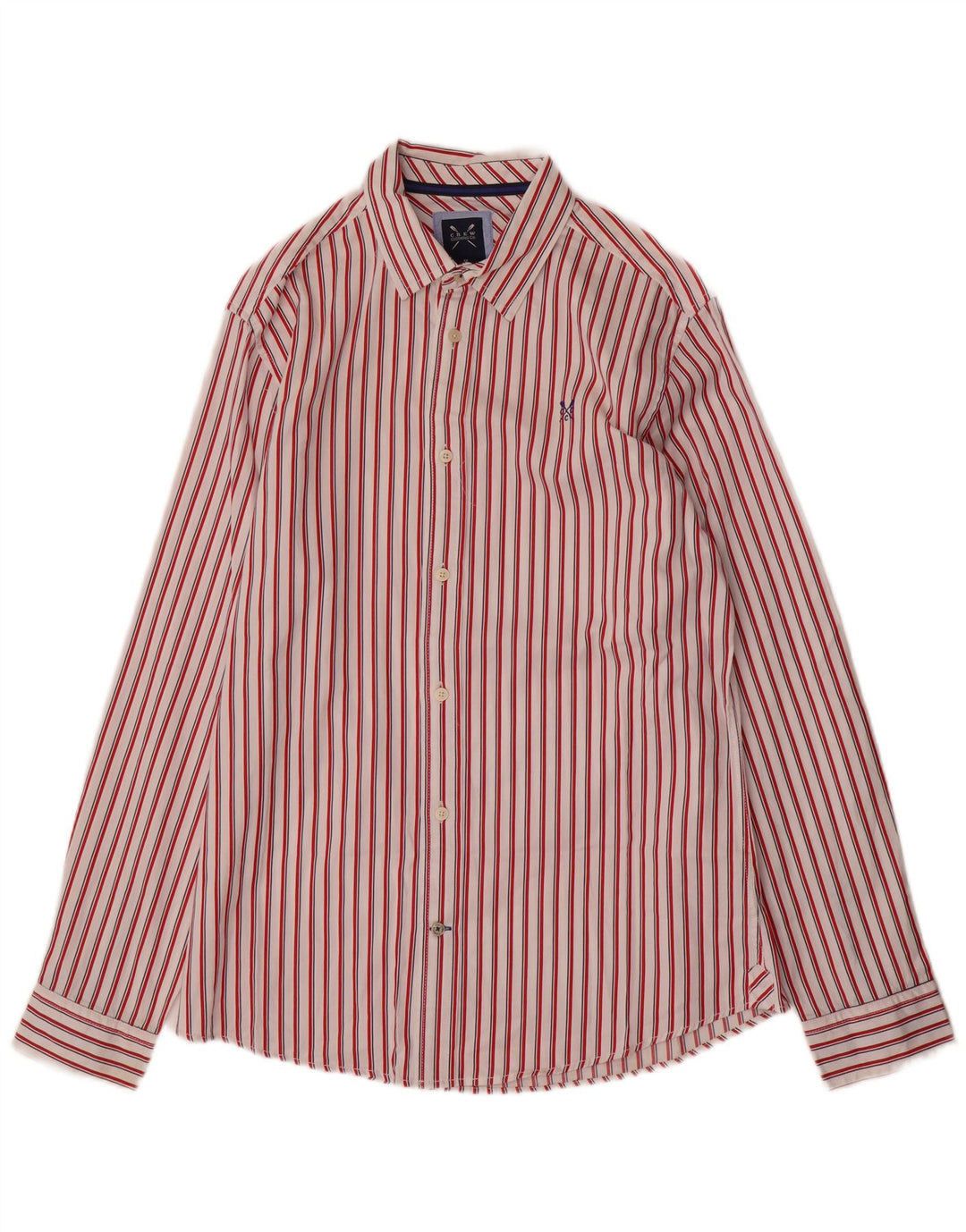 Crew Clothing Herrenhemd aus mittelroter, gestreifter Baumwolle
