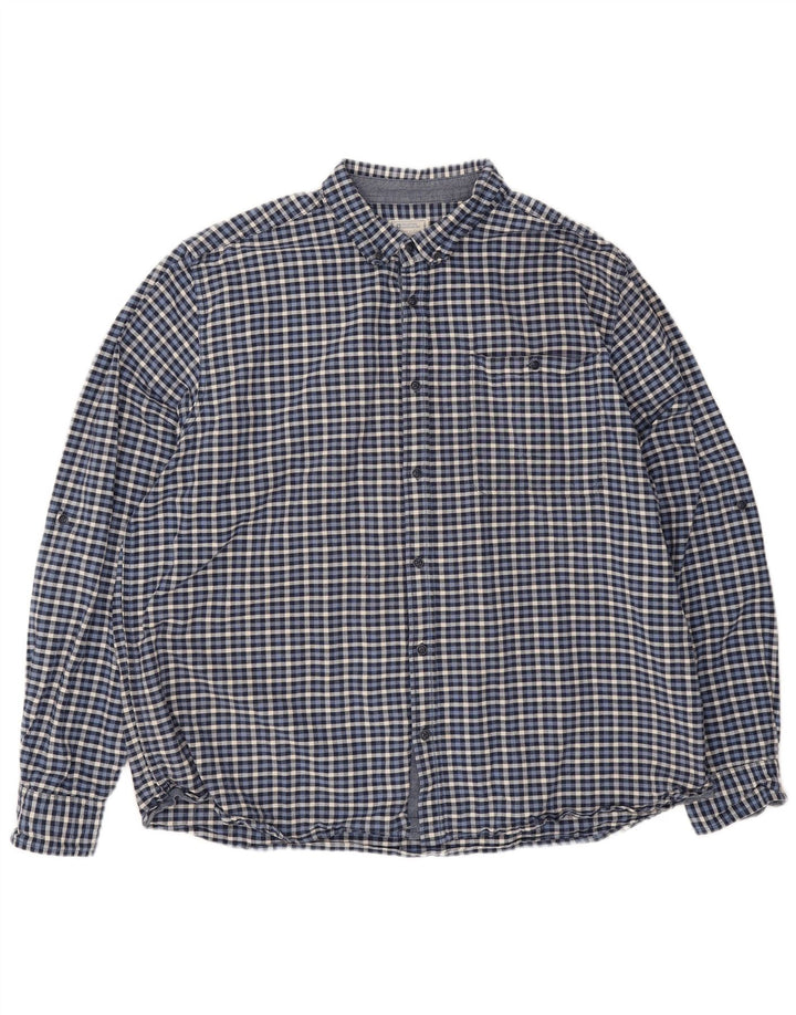 Mountain Warehouse Herren-Flanellhemd 3XL aus marineblauer Gingham-Baumwolle