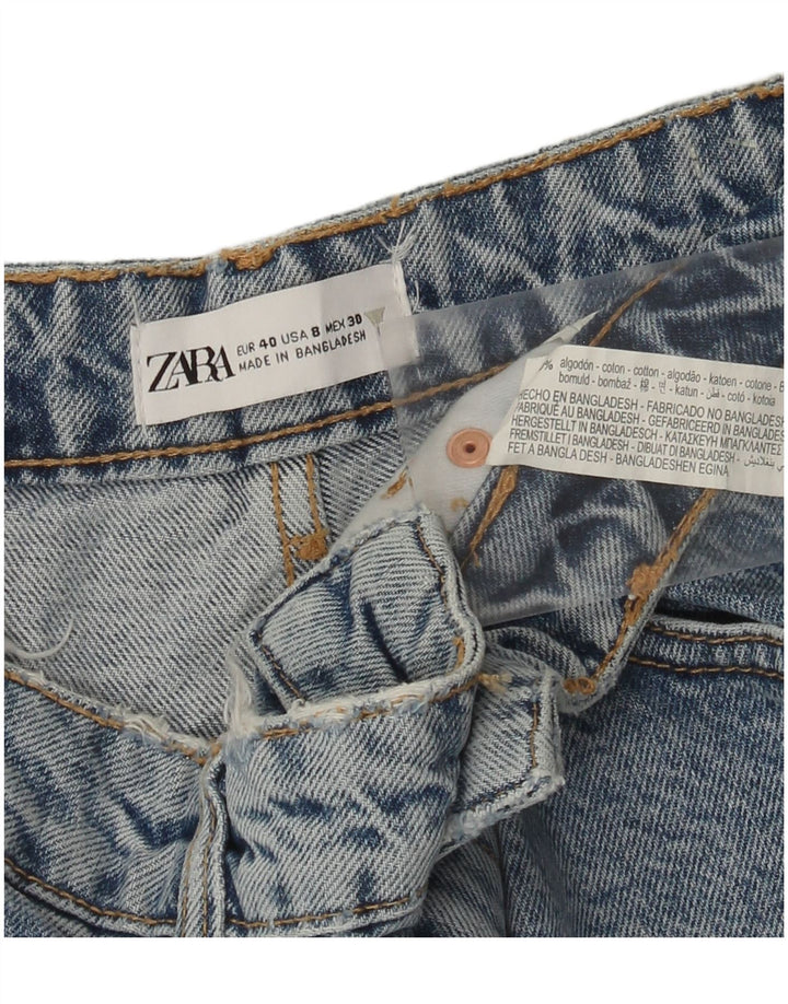 Zara Damen Jeansshorts EU 40 Medium W30 Blaue Baumwolle