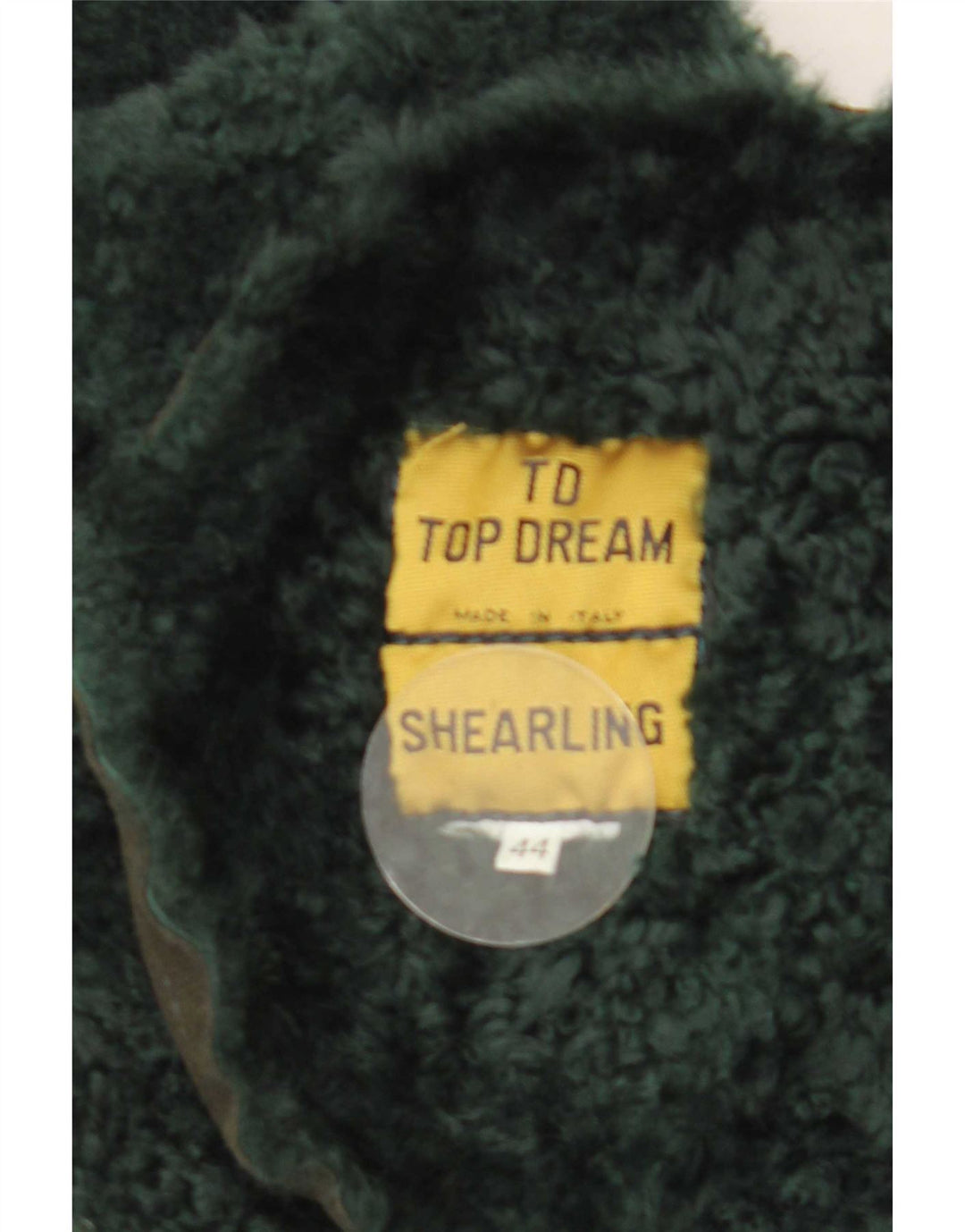 Shearling Damen Übergroßer Mantel IT 44 Mittelgrün