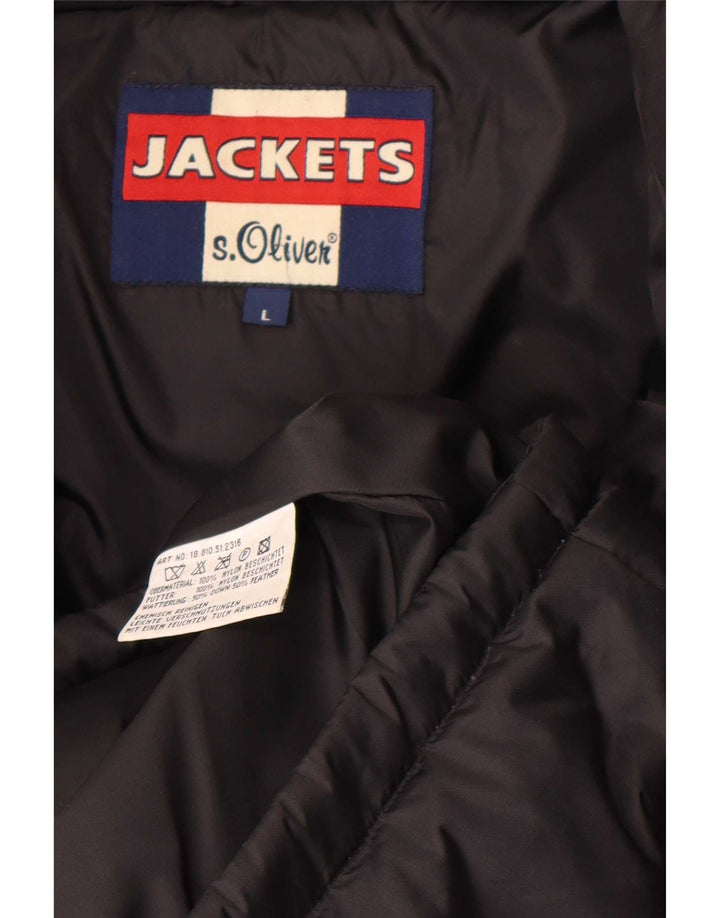 S.Oliver Herren Wattierte Jacke UK 40 Large Schwarz Nylon