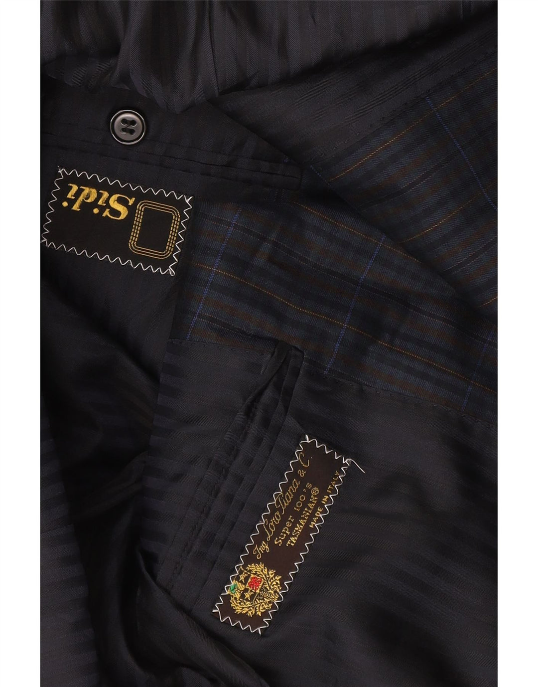 Sidi Herren-Blazer mit 2 Knöpfen, UK 38, mittelblau kariert