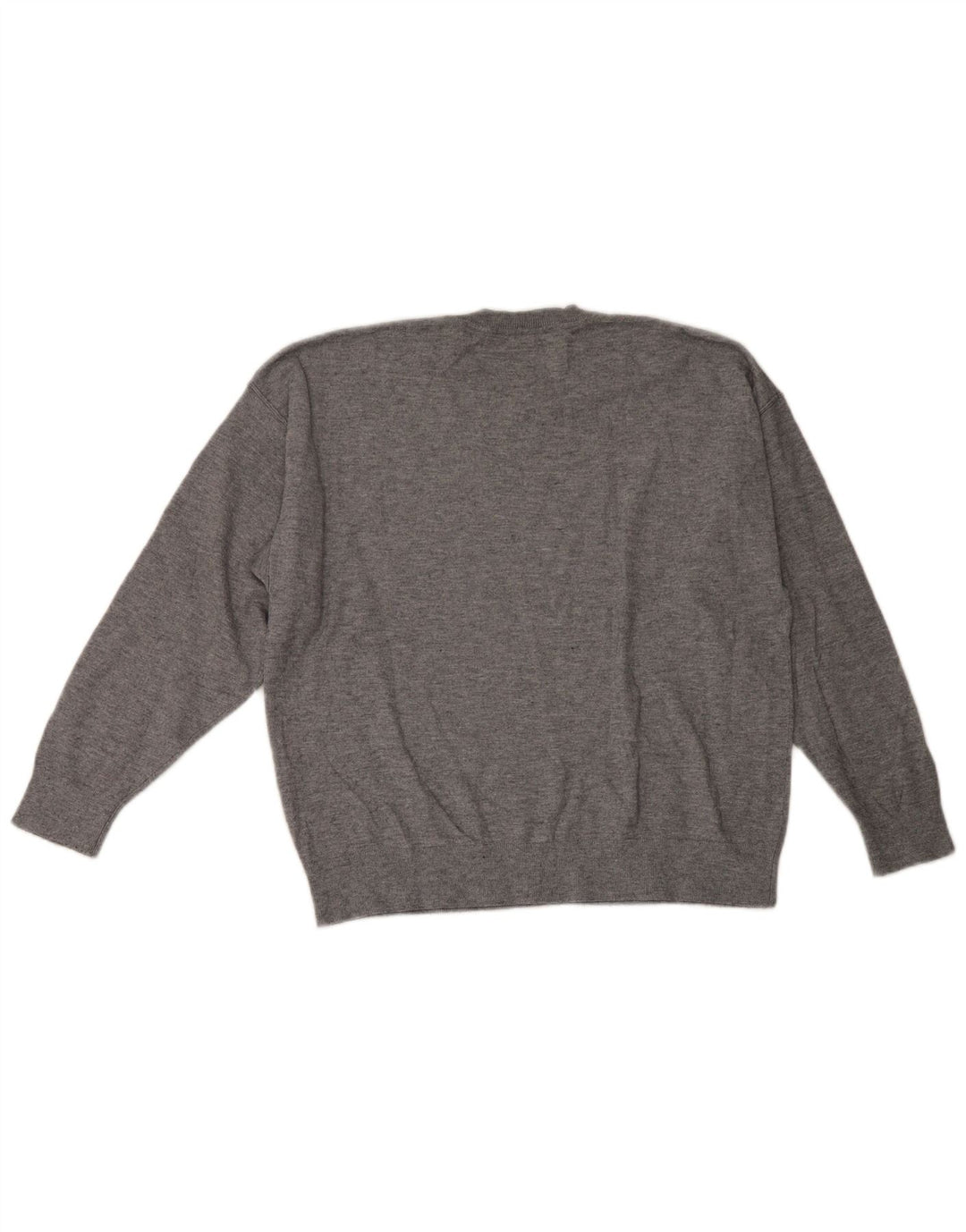 Zara Herren-Pullover mit Rundhalsausschnitt, Größe S, graue Viskose