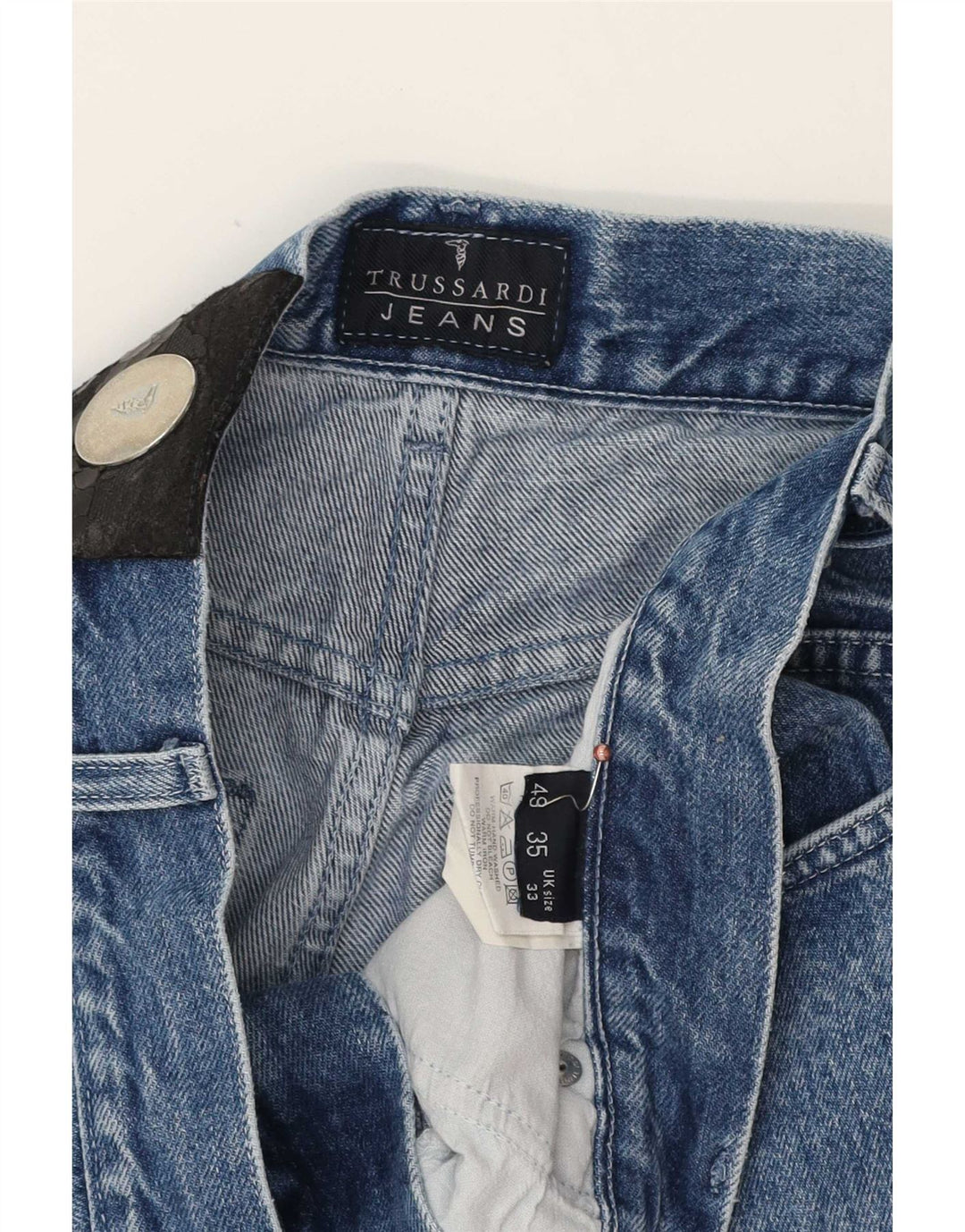 Trussardi Herren Tapered Jeans W33 L32 Blaue Baumwolle