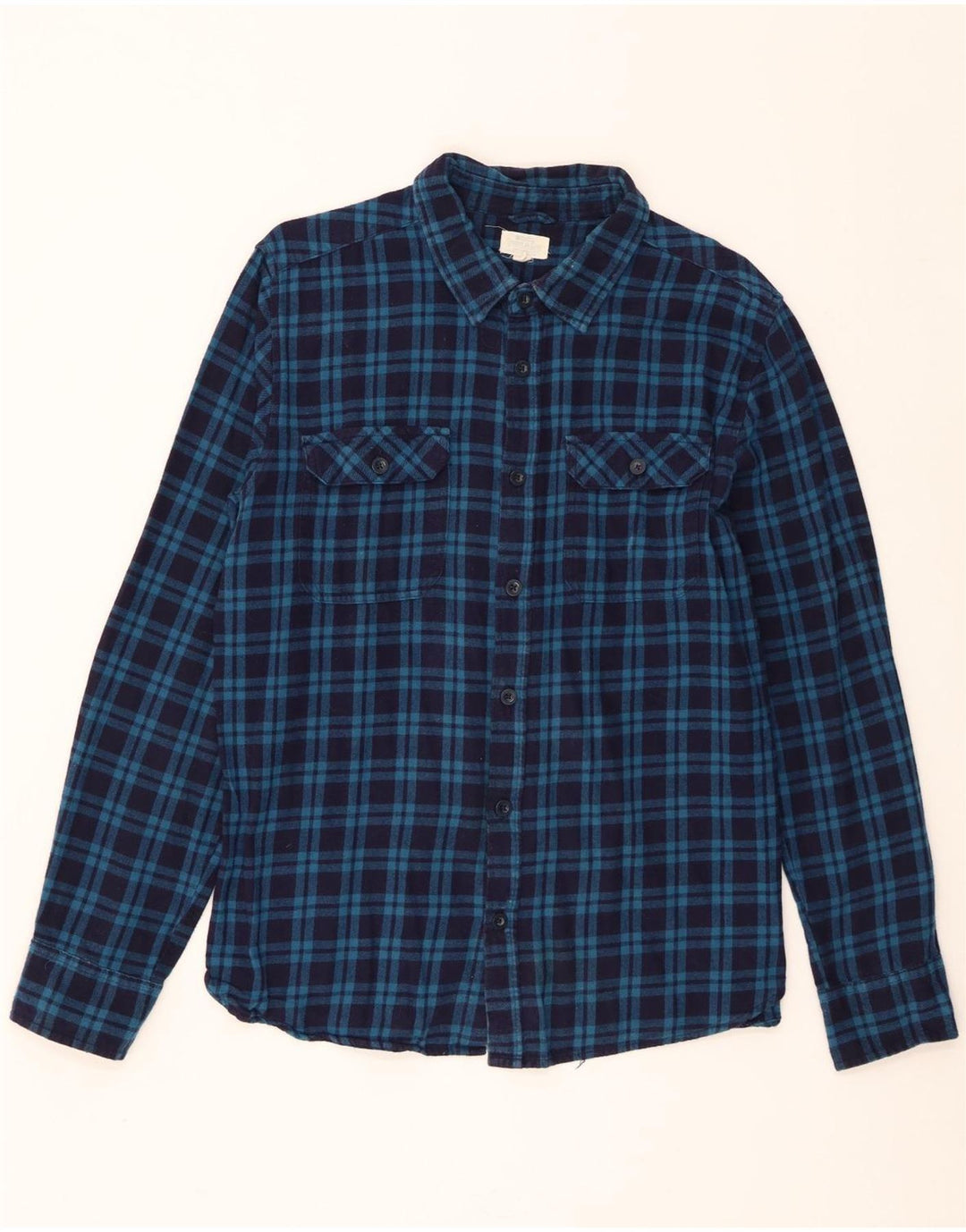 Mountain Warehouse Herren-Flanellhemd, groß, blau kariert, Baumwolle