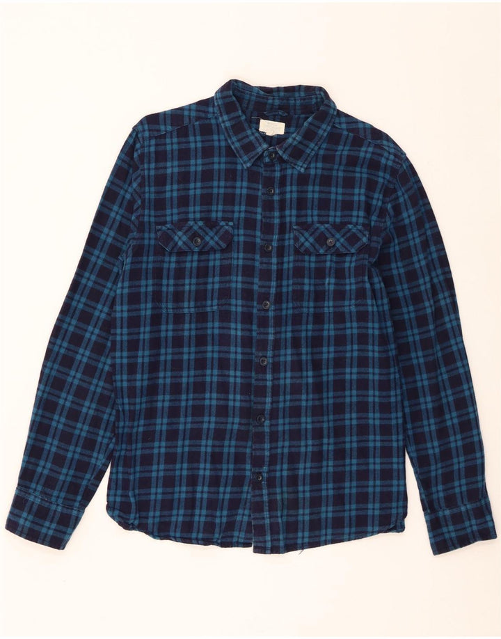 Mountain Warehouse Herren-Flanellhemd, groß, blau kariert, Baumwolle