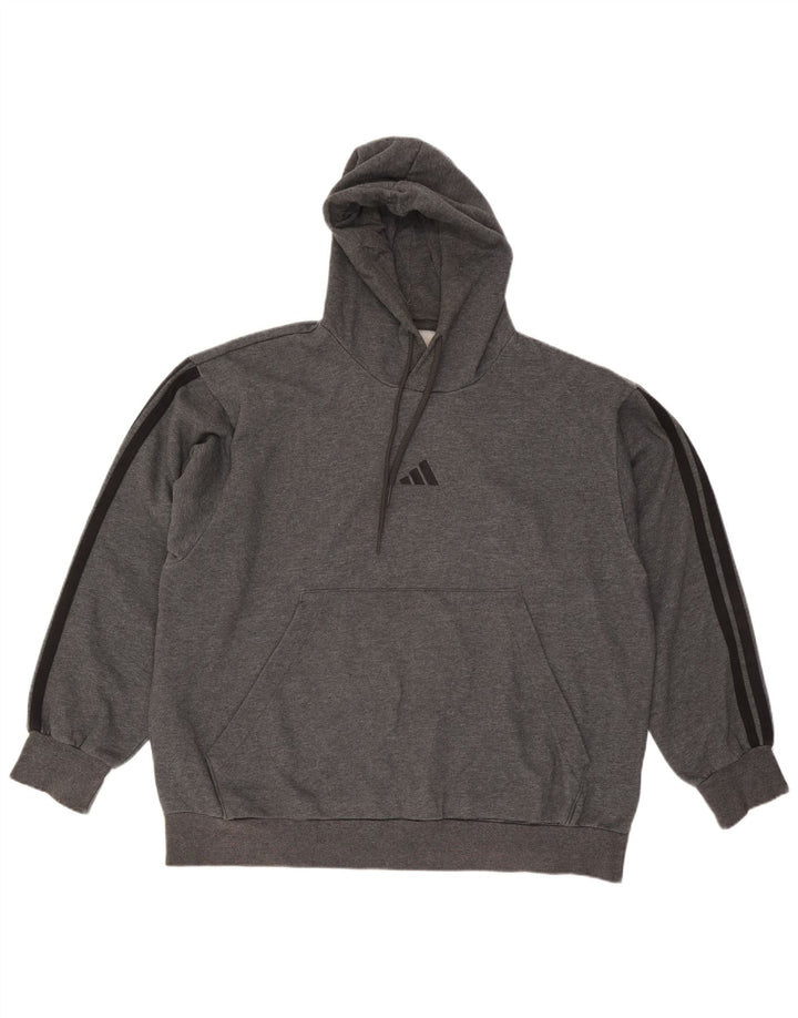 Adidas Herren Kapuzenpullover 3XL Grau Baumwolle