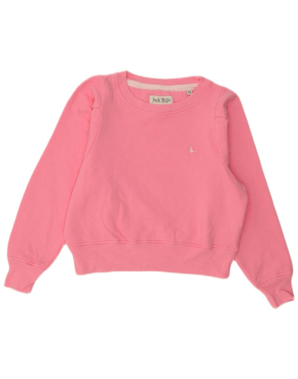 Jack Wills Crop-Oversize-Sweatshirt für Damen, Gr. 10, Größe S, Rosa, Baumwolle