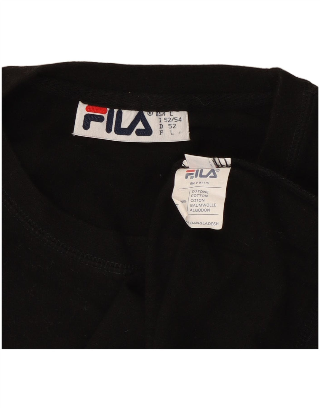 Fila Herren-T-Shirt mit Grafik, groß, aus schwarzer Baumwolle