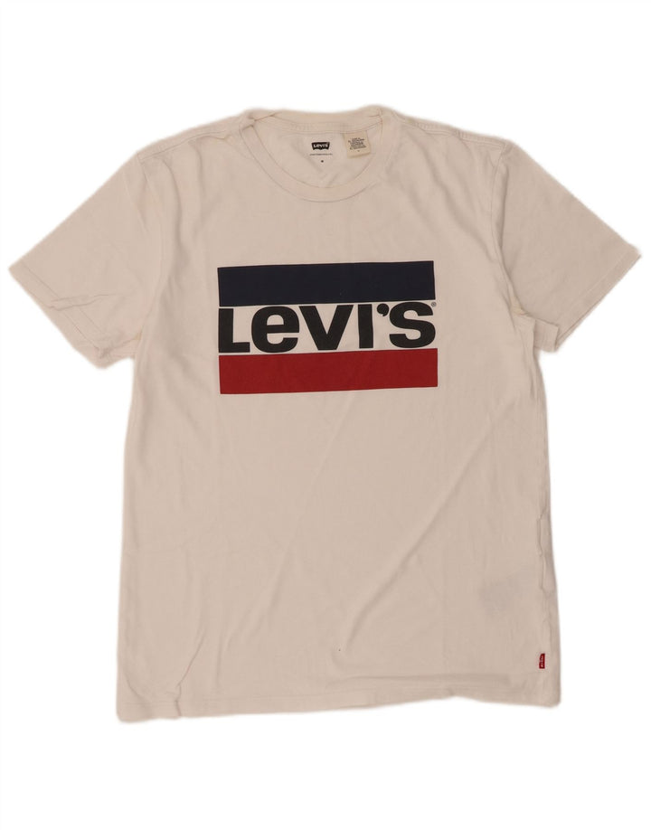 LEVI'S Mens Graphic T-Shirt Top Medium White Cotton