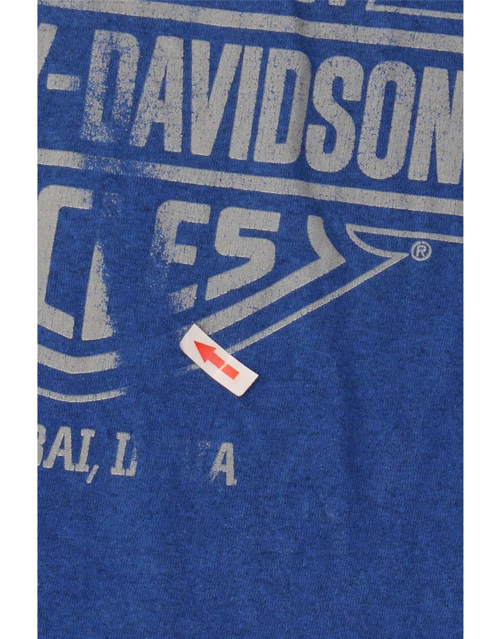 Harley Davidson Herren-T-Shirt mit Grafik, klein, blau, Motorrad
