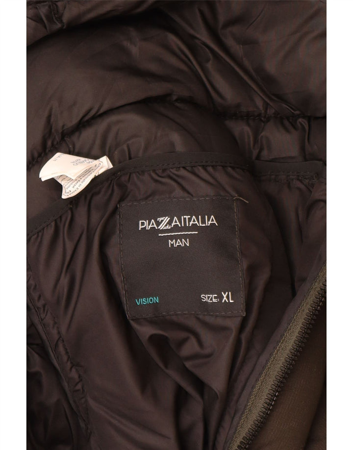 PIAZZA ITALIA Herren Wattierte Jacke UK 42 XL Graues Nylon