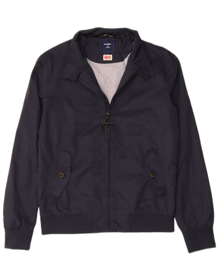 Superdry Herren Bomberjacke UK 36 Small Marineblau Baumwolle