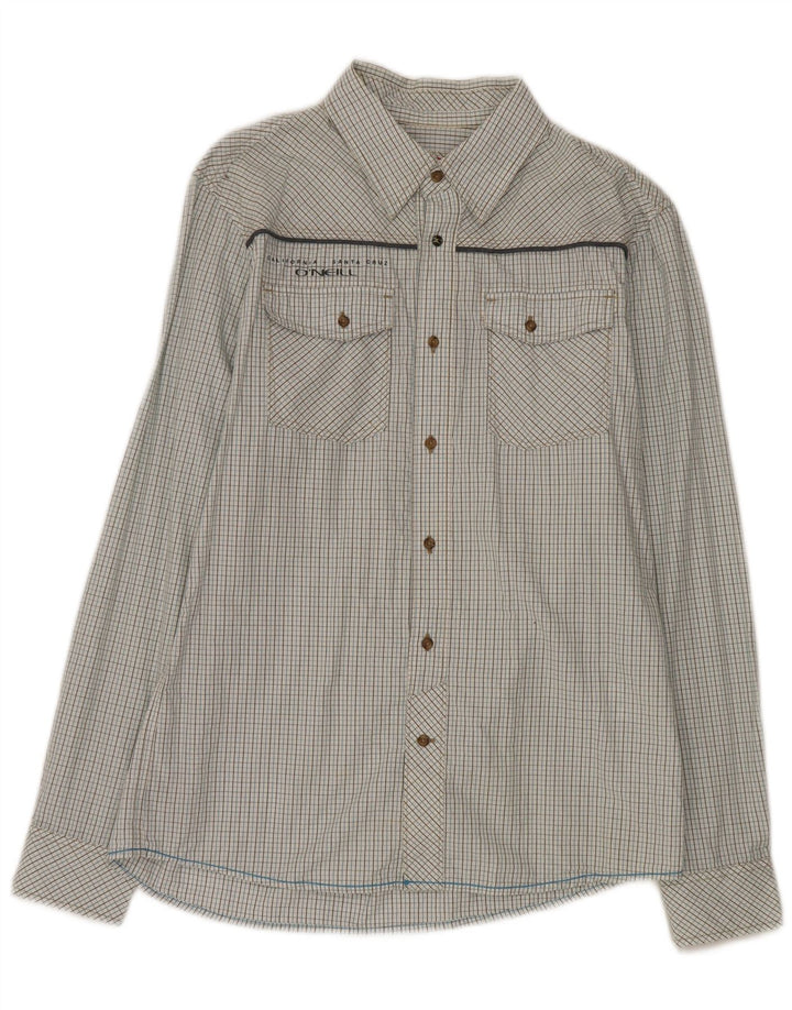 O'Neill Herren-Grafik-Slim-Fit-Hemd aus mittelblau karierter Baumwolle
