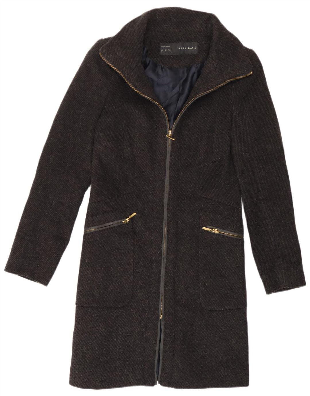 Zara Damen Mantel UK 10 Small Grau