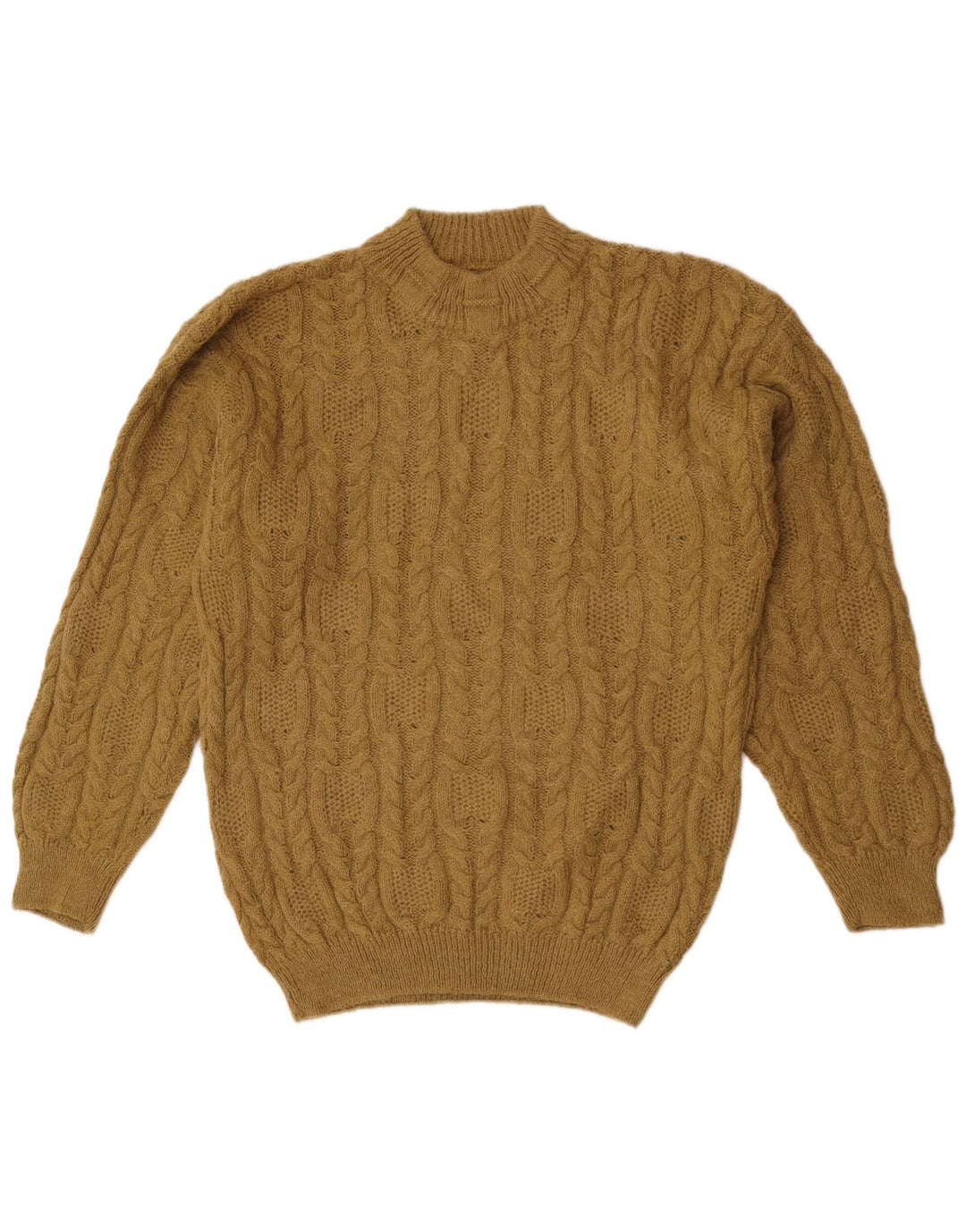Vintage Herren Rollkragenpullover Pullover Small Khaki Alpakawolle