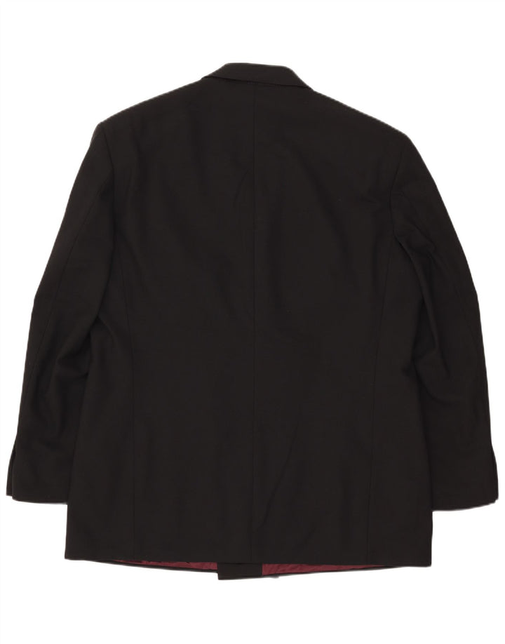 Marks & Spencer Herren Zweireihiger Blazer Jacke UK 44 XL Schwarz Polyester