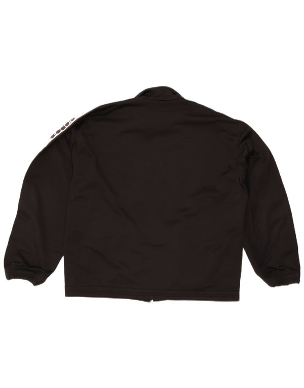 Diadora Mens Graphic Tracksuit Top Jacket UK 38 Medium Black Colourblock