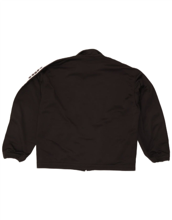 Diadora Herren-Trainingsanzugoberteil mit Grafik, UK 38, Mittelschwarz, Farbblock