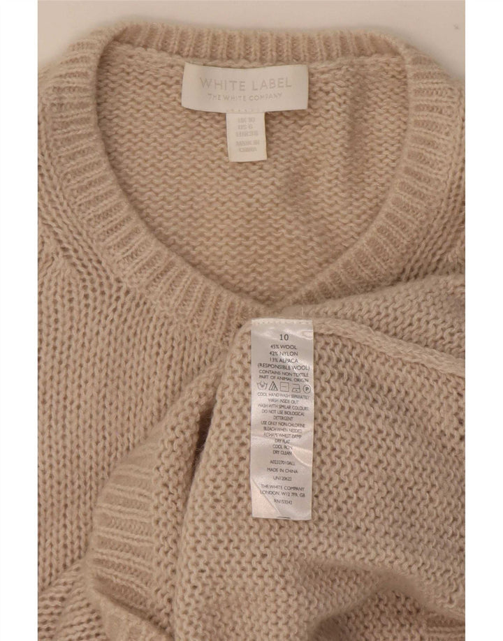 White Label Damen-Cardigan-Pullover UK 10 Small Beige Wolle