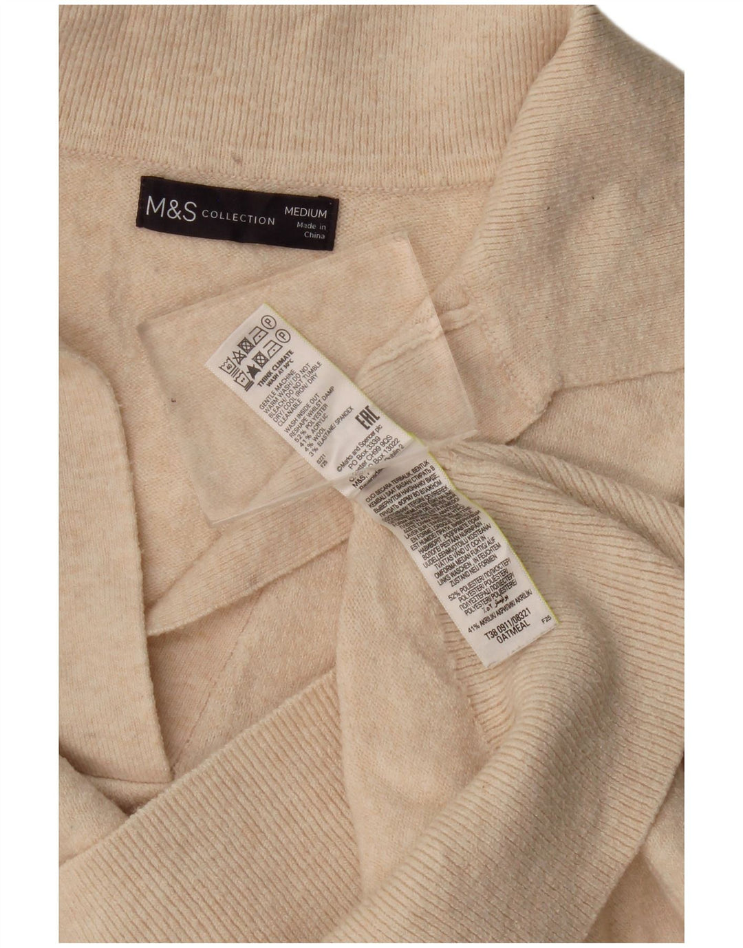 Marks & Spencer Damen-Pullover mit Rollkragen, UK 14, Mittelbeige