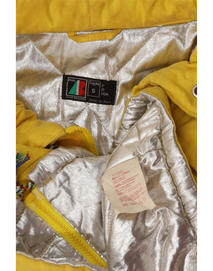 Anzi Besson Damen Übergroße wattierte Jacke UK 10 Small Gelb Baumwolle