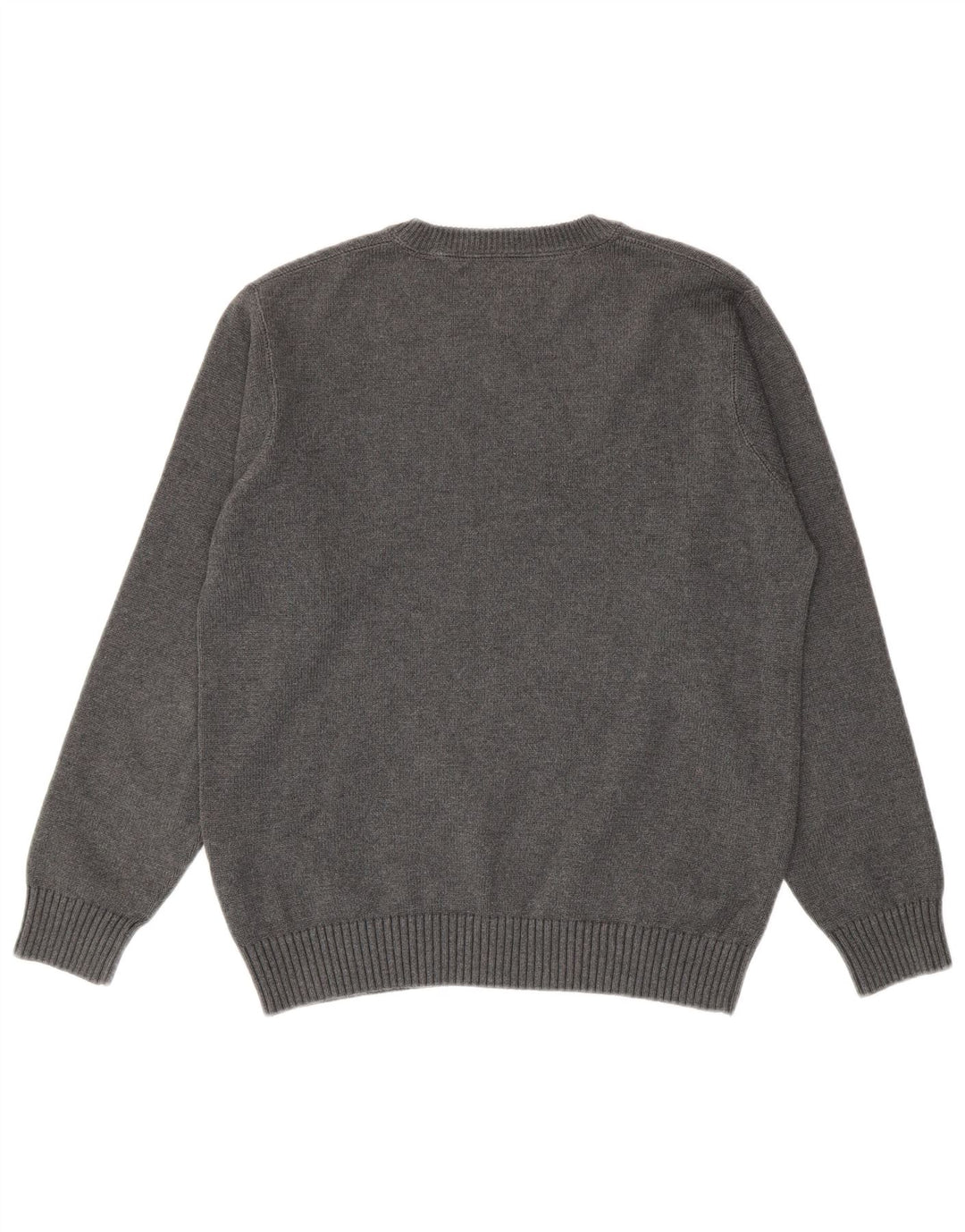 Tommy Hilfiger Herren-Pullover mit Rundhalsausschnitt, mittelgraue Baumwolle