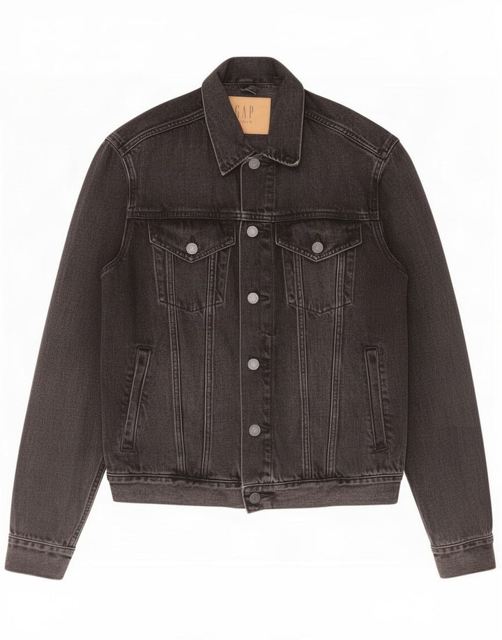 Gap Herren Jeansjacke UK 36 Small Schwarz Baumwolle
