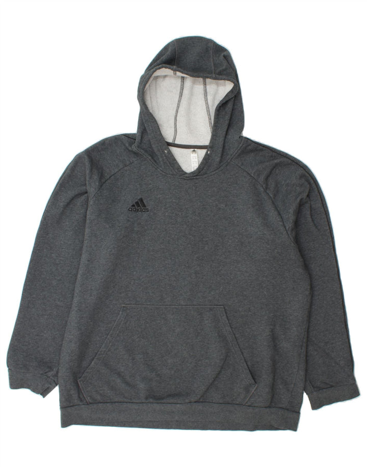 ADIDAS Mens Hoodie Jumper 2XL Grey Cotton Vintage Adidas and Second-Hand Adidas from Messina Hembry 