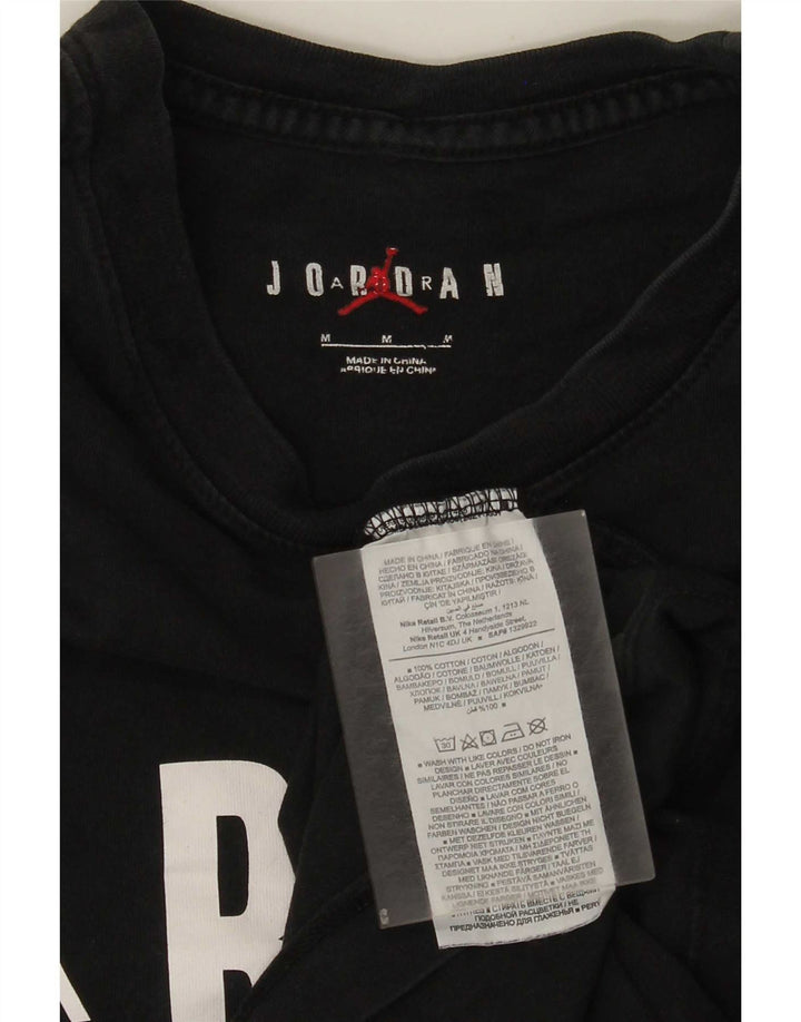 Jordan Herren Grafik-T-Shirt-Oberteil aus mittelschwarzer Baumwolle