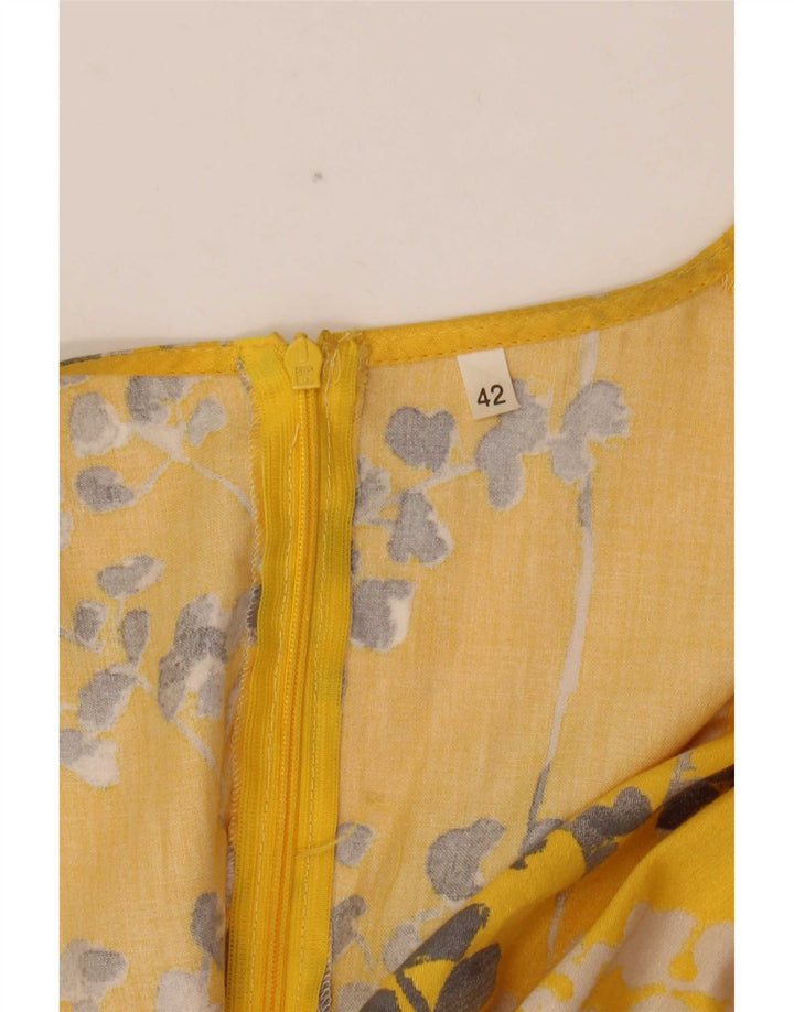 Vintage Damen Maxikleid IT 44 Mittelgelb geblümt