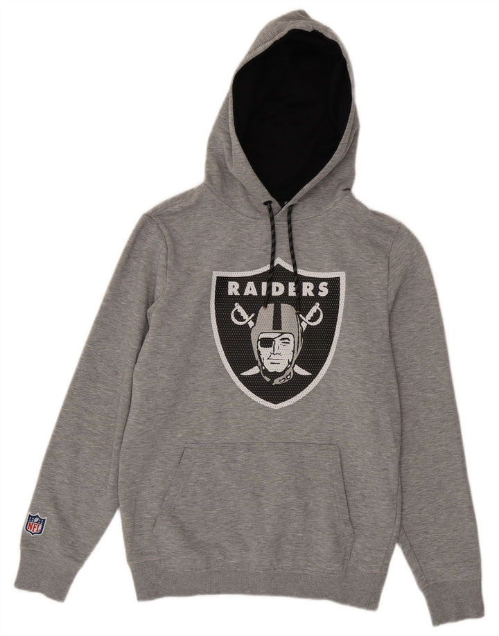 NFL Raiders Graphic Hoodie-Pullover für Herren aus mittelgrau melierter Baumwolle