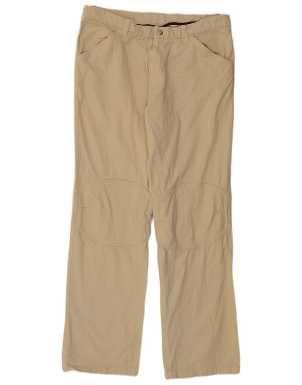 KAPPA Herren Graphic Straight Casual Hose XL W38 L35 Beige Baumwolle