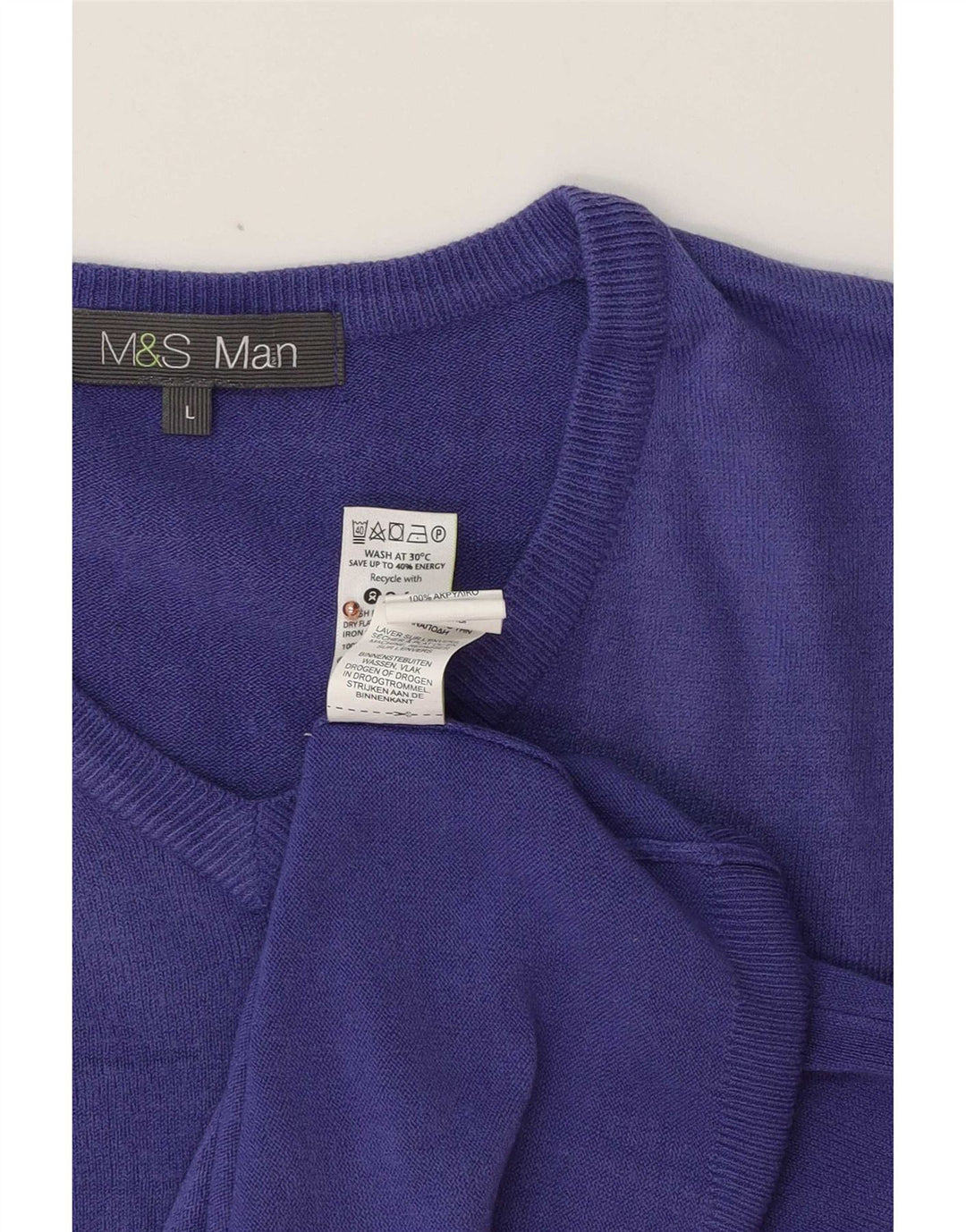 Marks & Spencer Herren-Pullover mit V-Ausschnitt, groß, Acryl, Lila