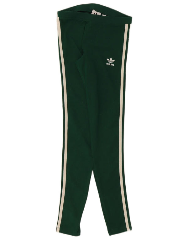 Adidas Damen Leggings UK 8 Small Grüne Baumwolle