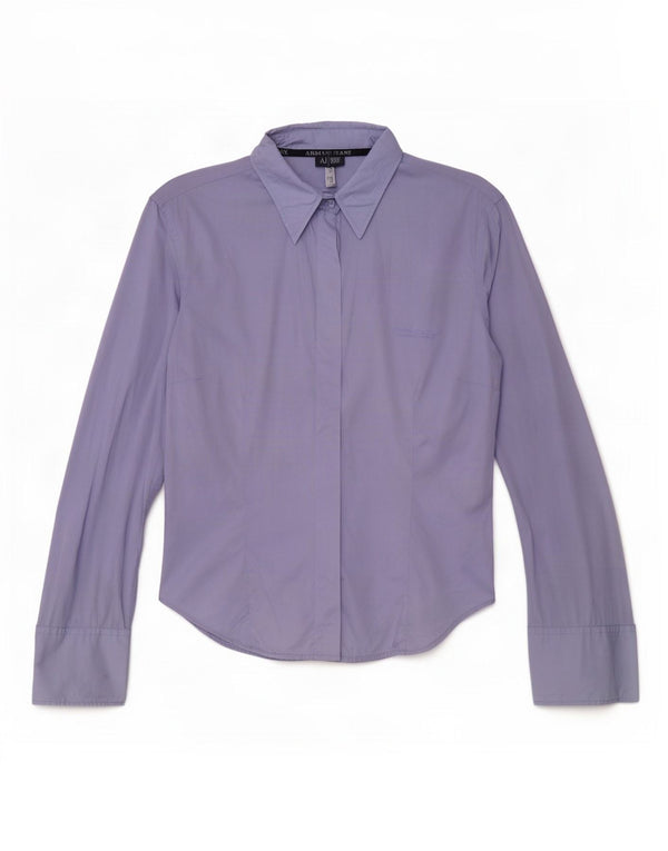 Armani Jeans Womens Shirt EU 42 Large Blue Cotton