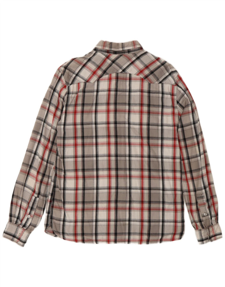 Levi's Herren-Flanellhemd aus mittelgrau karierter Baumwolle