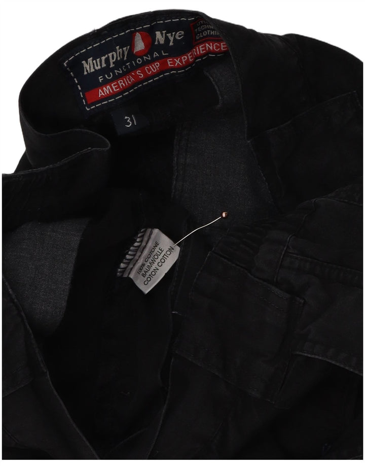 Murphy & Nye Herren Cargoshorts W31 Mittelschwarze Baumwolle