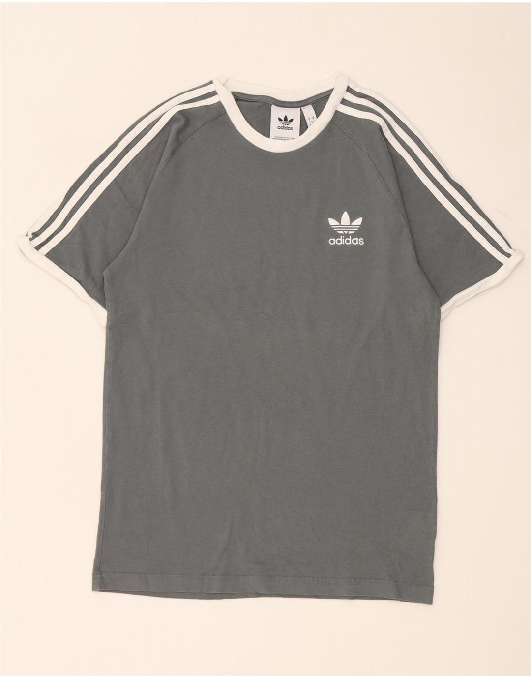 Adidas Herren T-Shirt Top Small Grau Colourblock Baumwolle
