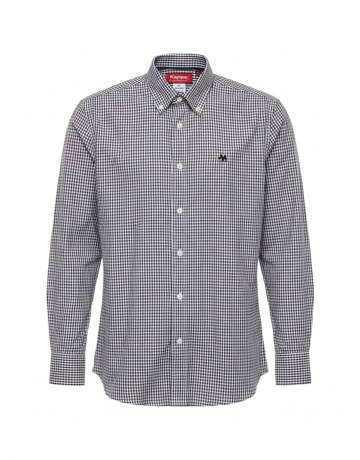 Kappa Herrenhemd aus mittelblauer Gingham-Baumwolle