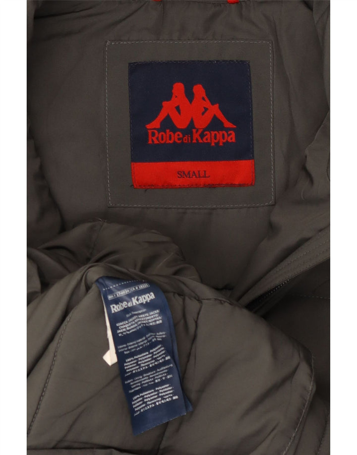 Kappa Womens Hooded Wattierter Mantel UK 10 Small Grau Polyester