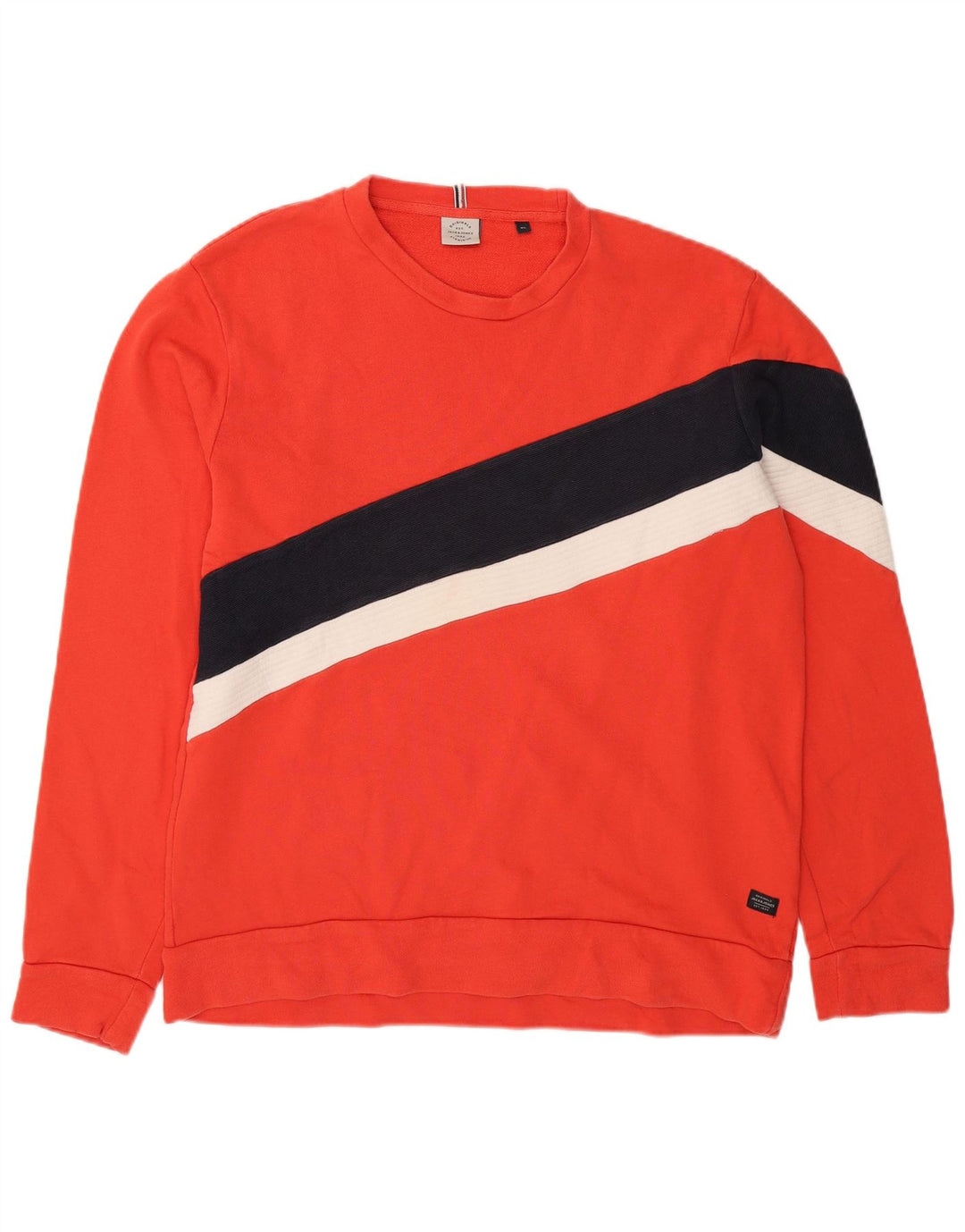 Jack & Jones Herren Sweatshirt Pullover XL Rot Colourblock Baumwolle