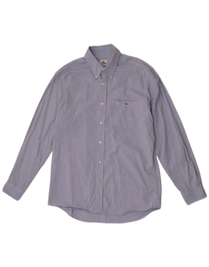 Lacoste Herrenhemd Größe 40 mittelblaue Baumwolle