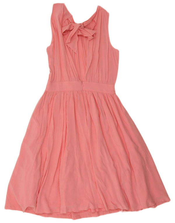 Benetton Damen Neckholder-Kleid UK 10 Small Rosa Viskose